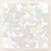 Retro Blumenmuster Glasuntersetzer (Rückseite)