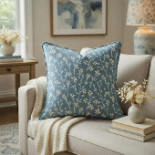 Retro Blumenmuster im boho Stil. Blaue Sakura. Stoff