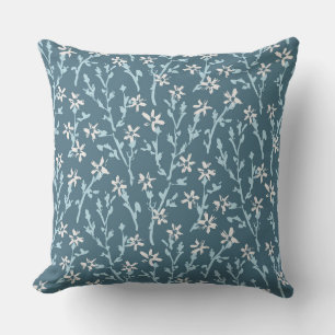 Retro Blumenmuster im boho Stil. Japanische Sakura Kissen