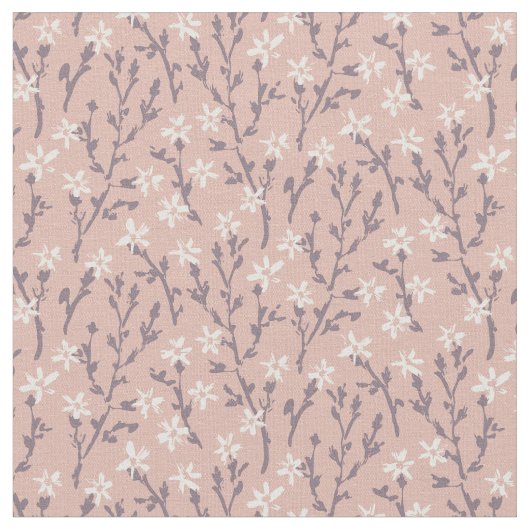 Retro Blumenmuster im boho Stil. Rosa Sakura. Stoff (Nahaufnahme)