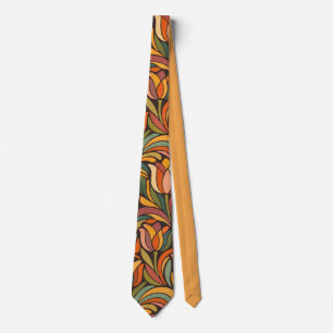 Retro-Blumenmuster im Jugendstil-Dekor Krawatte