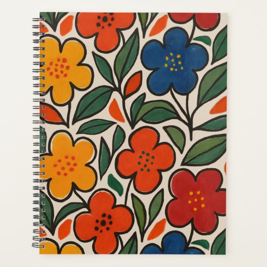 Retro-Blumenmuster im Stil der 1960er Jahre Planer (Vorderseite)