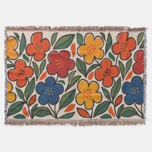 Retro-Blumenmuster im Stil der 60er Jahre Decke