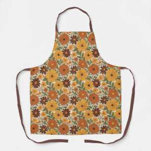 Retro-Blumenmuster im Stil der 70er Schürze