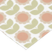Retro-Blumenmuster in Pastellrosa aus der Mitte de Tischdecke (Schrägansicht)