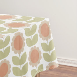 Retro-Blumenmuster in Pastellrosa aus der Mitte de Tischdecke