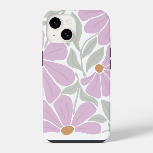 Retro-Blumenmuster  iPhone Hülle (Rückseite)