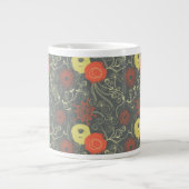Retro-Blumenmuster Jumbo-Tasse (Vorderseite)