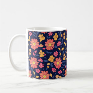 Retro-Blumenmuster Kaffeetasse