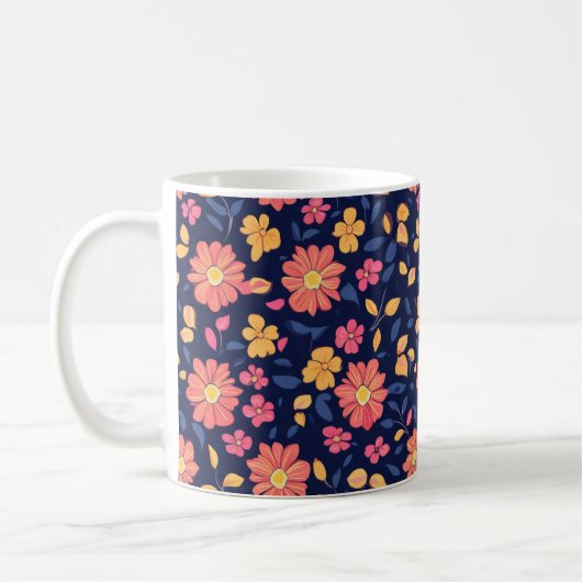 Retro-Blumenmuster Kaffeetasse (Links)