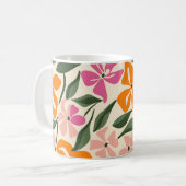 Retro-Blumenmuster Kaffeetasse (Vorderseite Links)