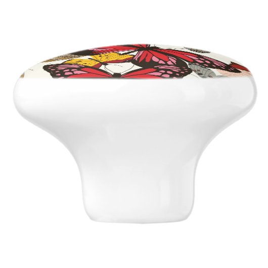 Retro Blumenmuster Keramikknauf (Seitenansicht)