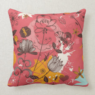 Retro Blumenmuster Kissen