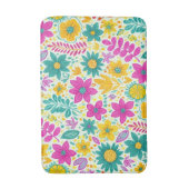 Retro-Blumenmuster Lebendige Bunte Gänseblümchen-B Badematte (Vorderseite Vertikal)