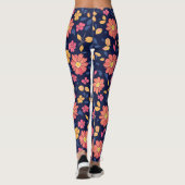 Retro-Blumenmuster Leggings (Rückseite)