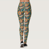 Retro-Blumenmuster Leggings (Rückseite)