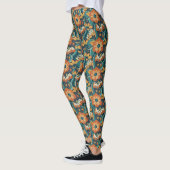 Retro-Blumenmuster Leggings (Links)