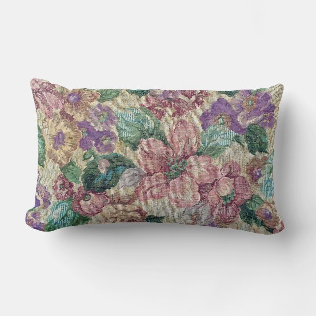 Retro-Blumenmuster Lendenkissen (Vorderseite)