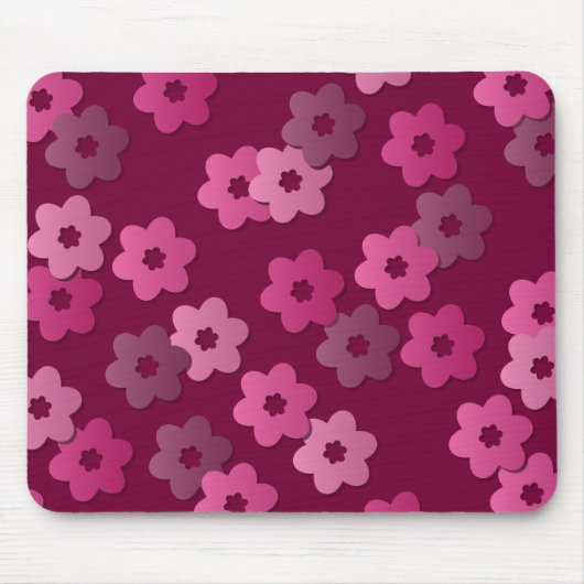 Retro-Blumenmuster-Mauspad Mousepad (Vorne)