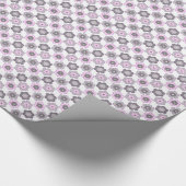 Retro-Blumenmuster mit Blasen (rosa und grau) Geschenkpapier (Ecke)