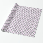 Retro-Blumenmuster mit Blasen (rosa und grau) Geschenkpapier (Ungerollt)