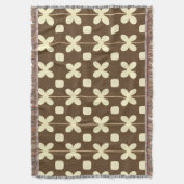Retro-Blumenmuster mit Braun und Beige Decke (Vorderseite Vertikal)