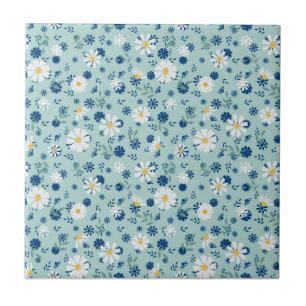 Retro-Blumenmuster mit Gänseblüten. Fliese