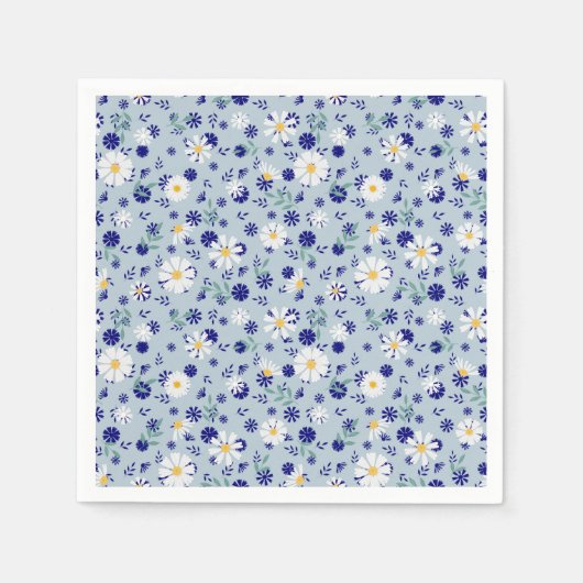 Retro-Blumenmuster mit Gänseblüten. Serviette (Vorderseite)