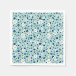 Retro-Blumenmuster mit Gänseblüten. Serviette