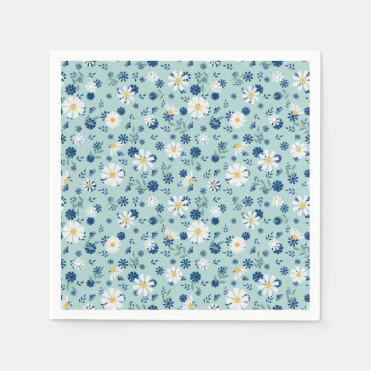 Retro-Blumenmuster mit Gänseblüten. Serviette (Vorderseite)