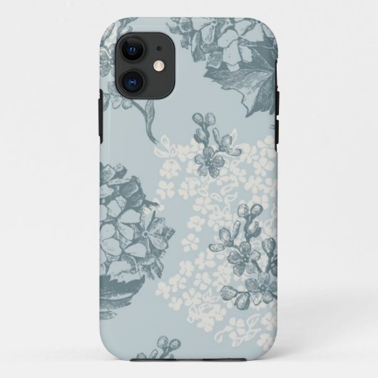 Retro Blumenmuster mit Viburnum-Blumen Case-Mate iPhone Hülle (Rückseite)