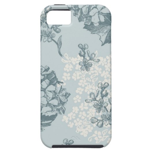 Retro Blumenmuster mit Viburnum-Blumen Case-Mate iPhone Hülle (Rückseite)