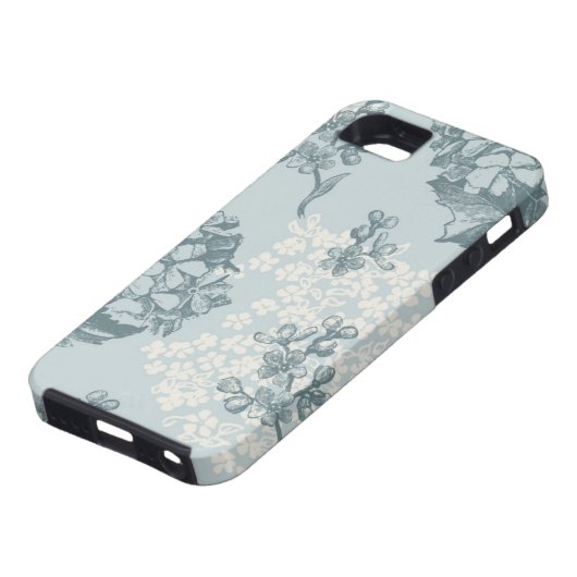 Retro Blumenmuster mit Viburnum-Blumen Case-Mate iPhone Hülle (unten)