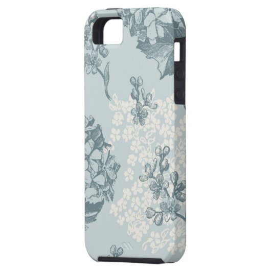 Retro Blumenmuster mit Viburnum-Blumen Case-Mate iPhone Hülle (Rückseite Links)