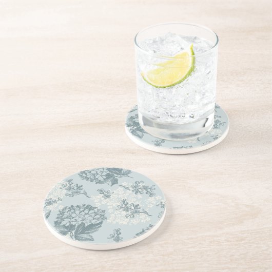 Retro Blumenmuster mit Viburnum-Blumen Getränkeuntersetzer (Seite)