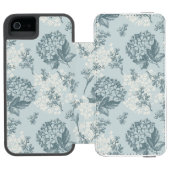 Retro Blumenmuster mit Viburnum-Blumen Incipio iPhone Geldbeutel-Hülle (Folio Geöffnet)
