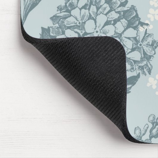 Retro Blumenmuster mit Viburnum-Blumen Mousepad (Ecke)