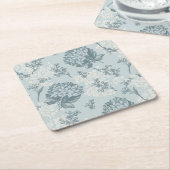 Retro Blumenmuster mit Viburnum-Blumen Rechteckiger Pappuntersetzer (angewinkelt)