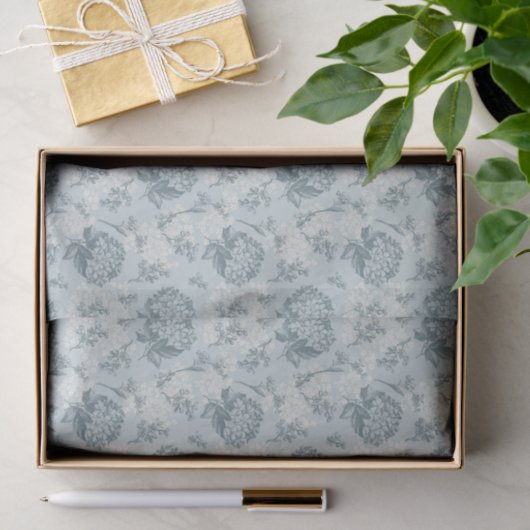 Retro Blumenmuster mit Viburnum-Blumen Seidenpapier (Geschenk)