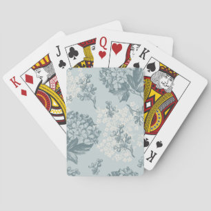 Retro Blumenmuster mit Viburnum-Blumen Spielkarten