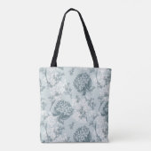 Retro Blumenmuster mit Viburnum-Blumen Tasche (Rückseite)