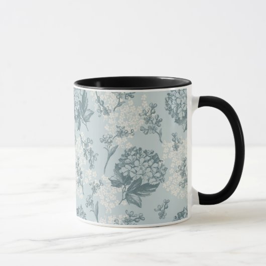 Retro Blumenmuster mit Viburnum-Blumen Tasse (Rechts)