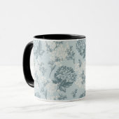 Retro Blumenmuster mit Viburnum-Blumen Tasse (Vorderseite Links)