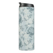 Retro Blumenmuster mit Viburnum-Blumen Thermosbecher (Nach rechts gedreht)