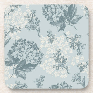 Retro-Blumenmuster mit Viburnum-Blüten Untersetzer