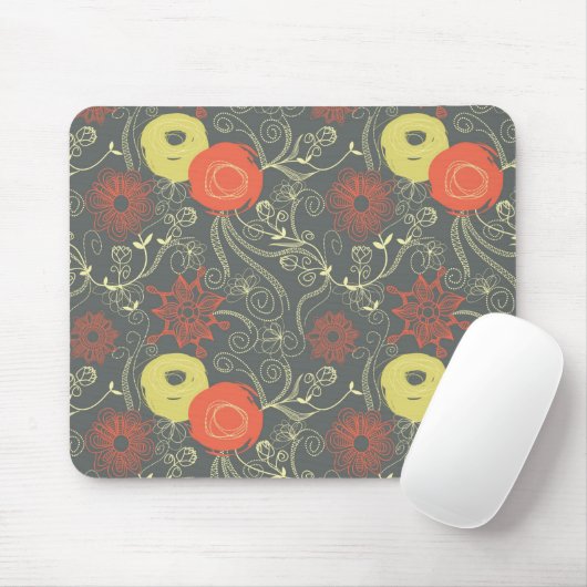 Retro Blumenmuster Mousepad (Mit Mouse)