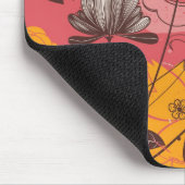 Retro Blumenmuster Mousepad (Ecke)
