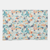 Retro-Blumenmuster nahtlos Geschirrtuch (Horizontal)