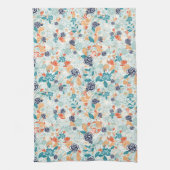 Retro-Blumenmuster nahtlos Geschirrtuch (Vertikal)
