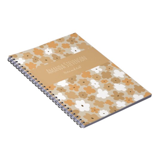 Retro-Blumenmuster-Notebook Notizblock (Rechte Seite)